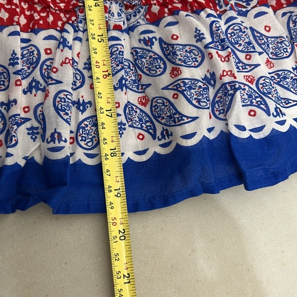 Old Navy Skirt Womens Small Red Blue Paisley Flowy Cotton Smocked Elastic waist - Picture 9 of 10